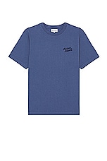 Maison Kitsune Handwriting Comfort T-shirt in Storm Blue, view 1, click to view large image.