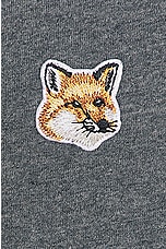 Maison Kitsune Fox Head Patch Regular T-shirt in Dark Grey Melange, view 3, click to view large image.