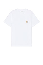 Maison Kitsune Speedy Fox Patch Comfort T-shirt in White, view 1, click to view large image.