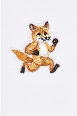 Maison Kitsune Speedy Fox Patch Comfort T-shirt in White, view 3, click to view large image.