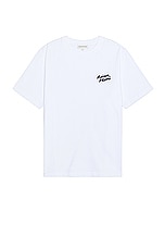 Maison Kitsune Handwriting Comfort T-shirt in White & Black, view 1, click to view large image.