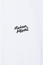 Maison Kitsune Handwriting Comfort T-shirt in White & Black, view 3, click to view large image.