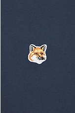 Maison Kitsune Fox Head Patch Regular T-shirt in Ink Blue, view 3, click to view large image.