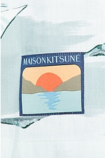 Maison Kitsune Resort Shirt in Seafoam Design, view 3, click to view large image.