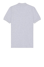 Maison Kitsune Fox Head Patch Regular Polo in Light Grey Melange, view 2, click to view large image.