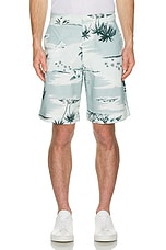 Maison Kitsune Board Shorts in Seafoam Design, view 4, click to view large image.