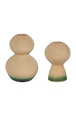 Marloe Marloe Mixed Pair Candlestick Holders in Dusty Beige, view 1, click to view large image.