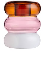 Maison Balzac Petite Pauline Candleholder in Amber, Pink, & White, view 1, click to view large image.