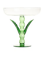 Maison Balzac X Catherine Martin Palmier Platter in Green & Clear, view 1, click to view large image.