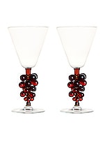 Maison Balzac Bordeaux Wine Glasses Set Of 2 in Clear & Amber, view 1, click to view large image.
