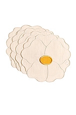Maison Balzac Wild Rose Napkins in Ivory & Yellow, view 1, click to view large image.