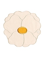 Maison Balzac Wild Rose Napkins in Ivory & Yellow, view 2, click to view large image.