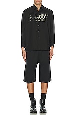 MM6 Maison Margiela Relaxed Short in Black, view 4, click to view large image.