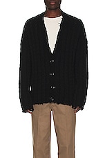 MM6 Maison Margiela Cardigan in Black, view 3, click to view large image.