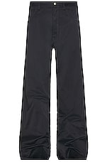 MM6 Maison Margiela 5 Pocket Cotton Poly Satin Pants in Black, view 1, click to view large image.