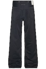 MM6 Maison Margiela 5 Pocket Cotton Poly Satin Pants in Black, view 2, click to view large image.