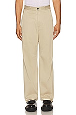 MM6 Maison Margiela Straight Trouser in Beige, view 3, click to view large image.