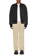 MM6 Maison Margiela Straight Trouser in Beige, view 5, click to view large image.
