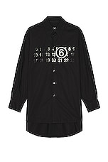 MM6 Maison Margiela Button Down Shirt in Black, view 1, click to view large image.