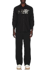 MM6 Maison Margiela Button Down Shirt in Black, view 4, click to view large image.