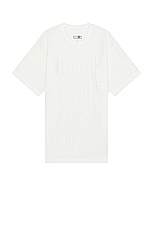 MM6 Maison Margiela Mesh T-Shirt in Off White, view 1, click to view large image.