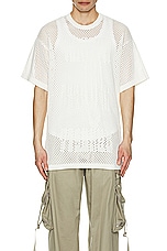 MM6 Maison Margiela Mesh T-Shirt in Off White, view 4, click to view large image.