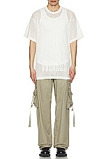 MM6 Maison Margiela Mesh T-Shirt in Off White, view 5, click to view large image.