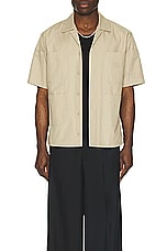MM6 Maison Margiela Short Sleeve Shirt in Sand Beige, view 4, click to view large image.
