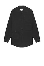 MM6 Maison Margiela Long Sleeved Shirt in Washed Black, view 1, click to view large image.