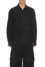 MM6 Maison Margiela Long Sleeved Shirt in Washed Black, view 3, click to view large image.