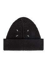 Maison Margiela Beanie in Black, view 1, click to view large image.