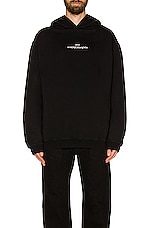 Maison Margiela Upside Down Logo Hoodie in Black, view 3, click to view large image.