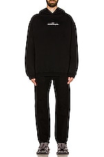 Maison Margiela Upside Down Logo Hoodie in Black, view 4, click to view large image.