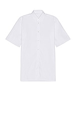 Maison Margiela Popeline Short Sleeve Shirt in White, view 1, click to view large image.
