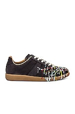 Maison Margiela Replica Sneakers in Black & Paint, view 1, click to view large image.
