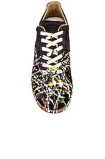 Maison Margiela Replica Sneakers in Black & Paint, view 4, click to view large image.