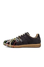 Maison Margiela Replica Sneakers in Black & Paint, view 5, click to view large image.