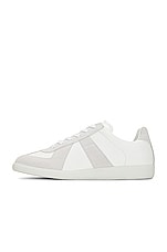 Maison Margiela Replica Low Top Sneaker in White, view 5, click to view large image.