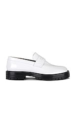 Maison Margiela Tabi County Loafer in White & Black, view 1, click to view large image.