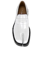 Maison Margiela Tabi County Loafer in White & Black, view 4, click to view large image.