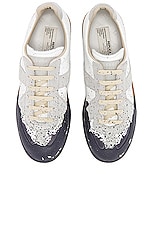 Maison Margiela Replica Sneaker in White & Pewter, view 4, click to view large image.