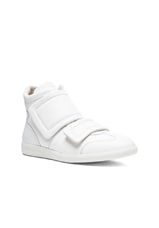 Maison Margiela Clinic Leather High Tops in Off White | FWRD