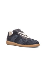 Maison Margiela Marrakech Leather & Raffia Sneakers in Gris