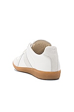 Maison Margiela Replica Calf &amp; Lambskin Leather Sneakers in White, view 3, click to view large image.