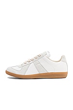 Maison Margiela Replica Calf &amp; Lambskin Leather Sneakers in White, view 5, click to view large image.