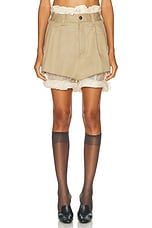 Maison Margiela Sheer Mini Short in Camel & Butter, view 1, click to view large image.