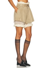 Maison Margiela Sheer Mini Short in Camel & Butter, view 2, click to view large image.