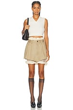 Maison Margiela Sheer Mini Short in Camel & Butter, view 5, click to view large image.