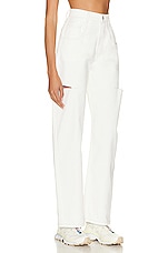 Maison Margiela 5 Pocket Side Slit Jean in Off White, view 2, click to view large image.