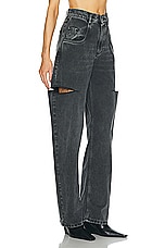 Maison Margiela Cut Out Wide Leg in Black Washed, view 2, click to view large image.